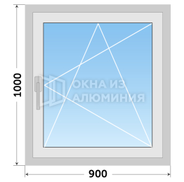 Откидное окно из алюминия с монтажом AL-593